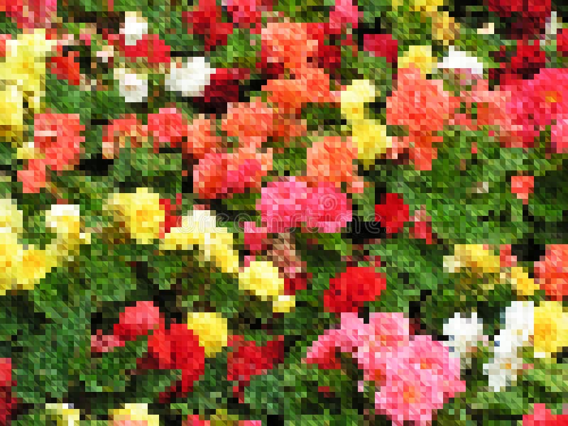 Fondo geométrico del vector abstracto - flores, estilo polivinílico bajo stock de ilustración Fondo geométrico del vector abstracto - flores, estilo polivinílico bajo stock de ilustración