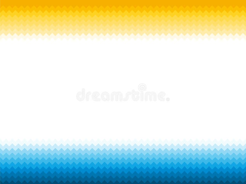 Fondo giallo blu con le onde ed il sole di oceano illustrazione di stock
