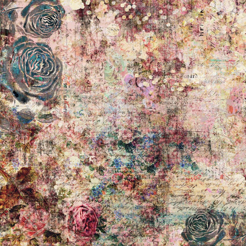 Fondo gráfico abstracto artístico elegante lamentable sucio del vintage antiguo floral gitano bohemio con las rosas imagen de archivo Fondo gráfico abstracto artístico elegante lamentable sucio del vintage antiguo floral gitano bohemio con las rosas imagen de archivo