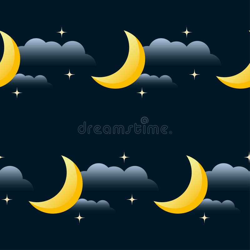 Fondo Inconsútil Del Modelo Del Vector De Las Buenas Noches Luna