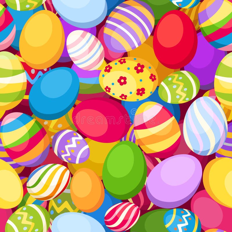 Fondo inconsútil con los huevos de Pascua coloridos. Vec ilustración del vector