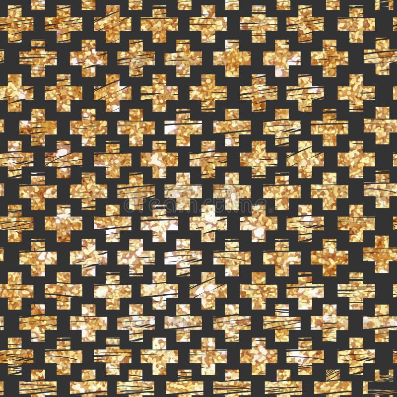 Fondo inconsútil cruzado de oro del modelo Inconformista stock de ilustración Fondo inconsútil cruzado de oro del modelo Inconformista stock de ilustración