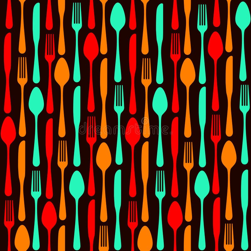 Fondo continuo de cubiertos stock de ilustración