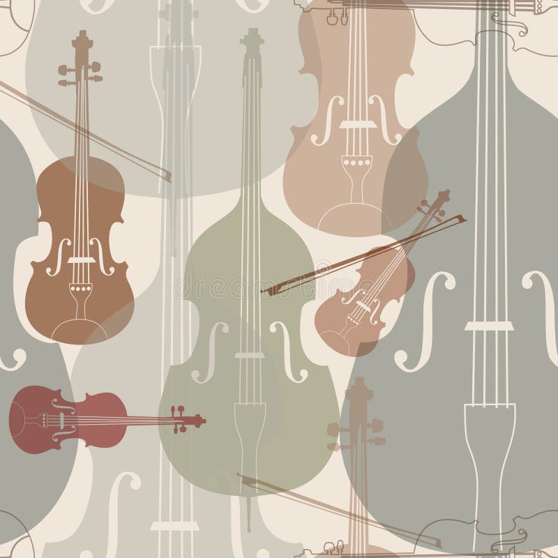Fondo inconsútil de los instrumentos de música stock de ilustración Fondo inconsútil de los instrumentos de música stock de ilustración