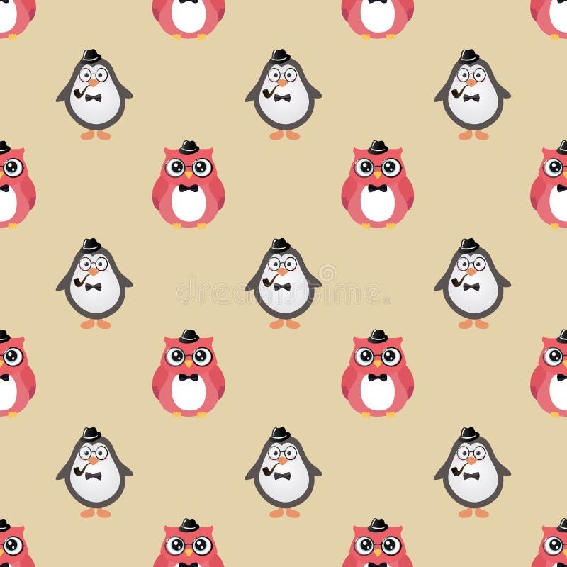 Fondo inconsútil de los pájaros de la moda del inconformista stock de ilustración Fondo inconsútil de los pájaros de la moda del inconformista stock de ilustración