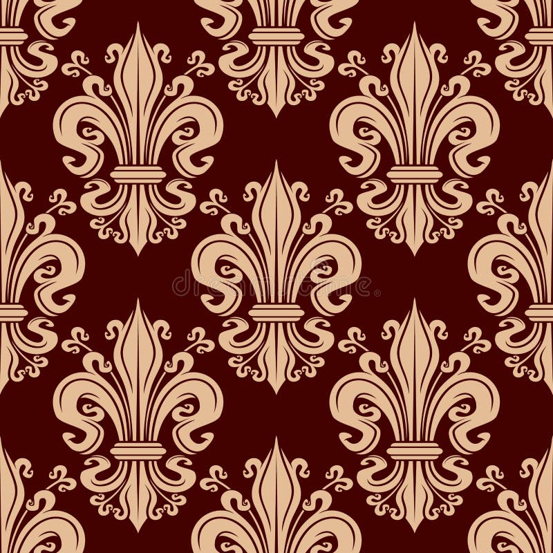 Fondo inconsútil del modelo de la flor de lis francesa ilustración del vector Fondo inconsútil del modelo de la flor de lis francesa ilustración del vector