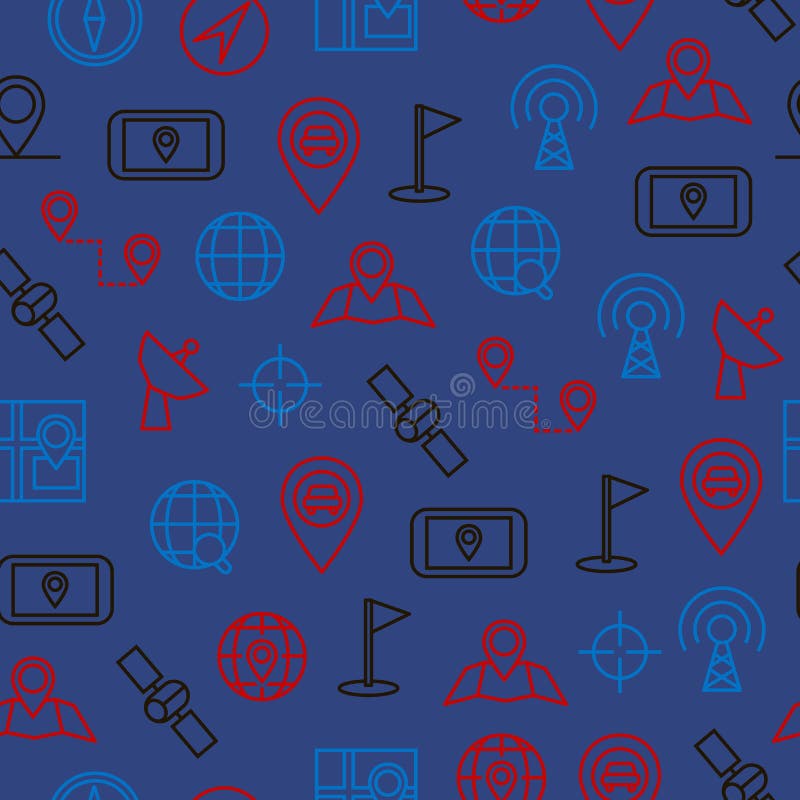 Fondo inconsútil del modelo de la navegación de Geolocation Vector ilustración del vector Fondo inconsútil del modelo de la navegación de Geolocation Vector ilustración del vector