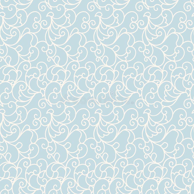 Fondo inconsútil del modelo del vector con el ornamento de la voluta stock de ilustración Fondo inconsútil del modelo del vector con el ornamento de la voluta stock de ilustración