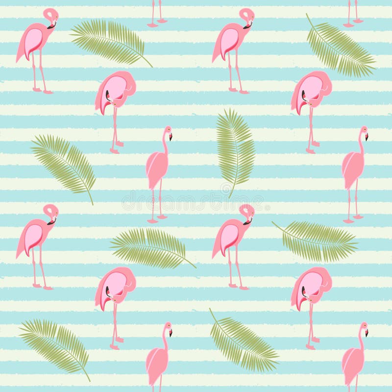 Fondo inconsútil del modelo del flamenco rosado colorido Illus del vector ilustración del vector