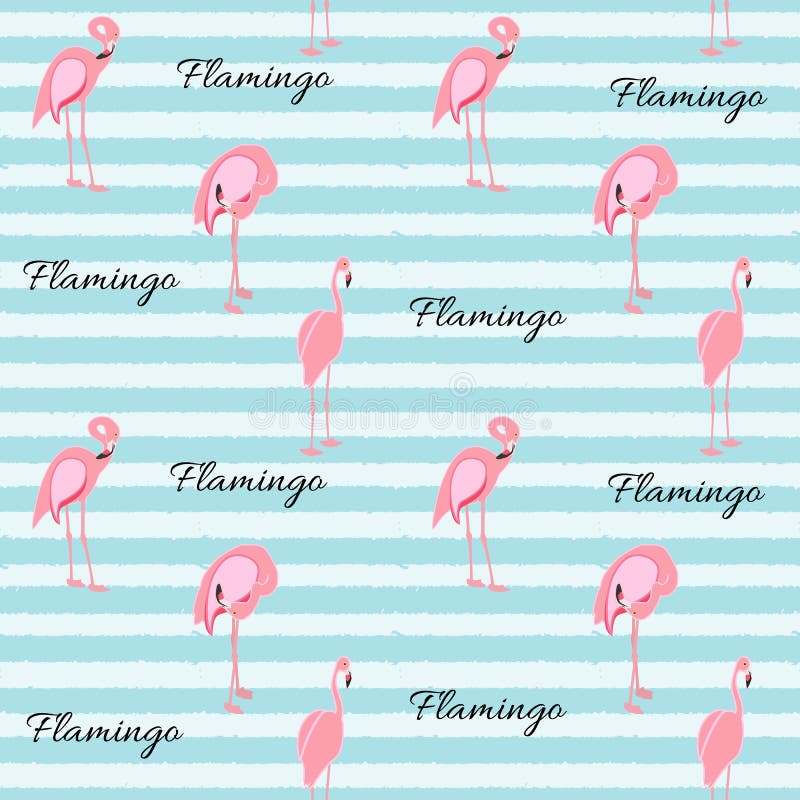 Fondo inconsútil del modelo del flamenco rosado colorido Vector ilustración del vector
