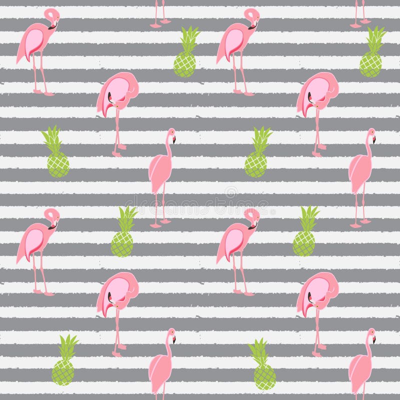 Fondo inconsútil del modelo del flamenco rosado colorido Vector ilustración del vector