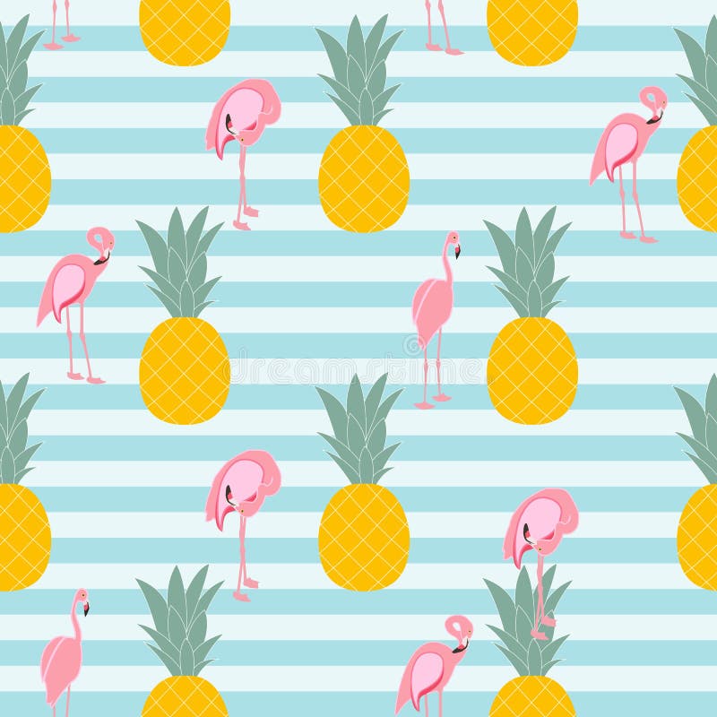 Fondo inconsútil del modelo del flamenco rosado colorido Vector ilustración del vector