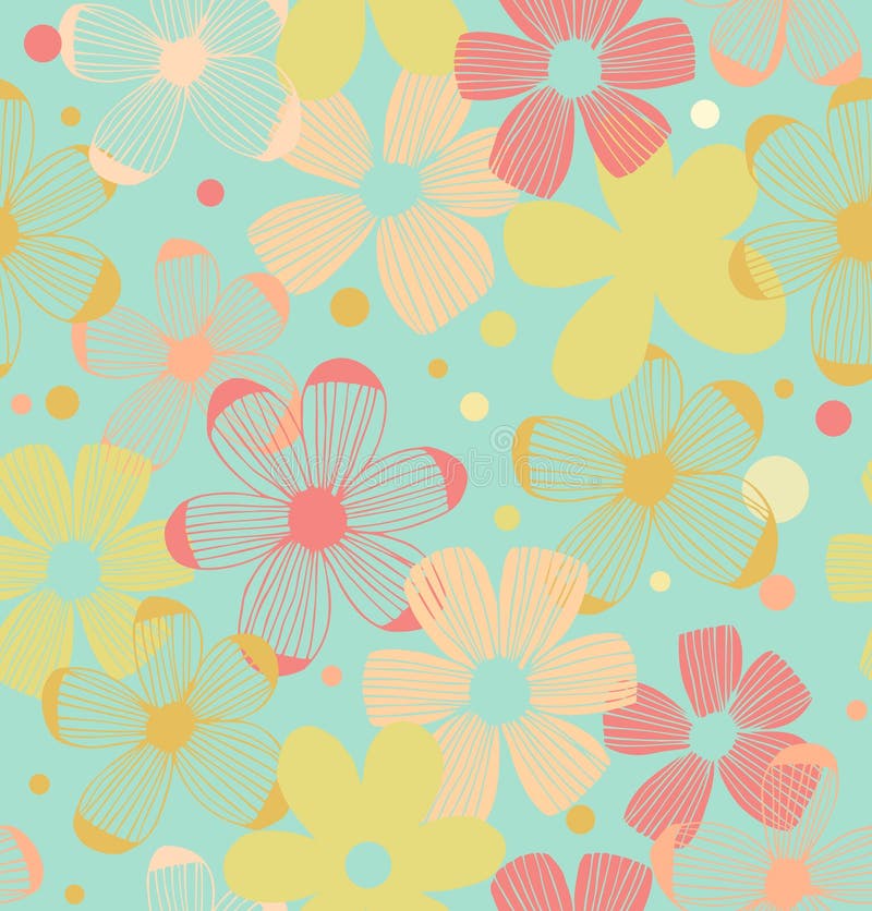 Fondo inconsútil del modelo lindo floral con las flores stock de ilustración Fondo inconsútil del modelo lindo floral con las flores stock de ilustración