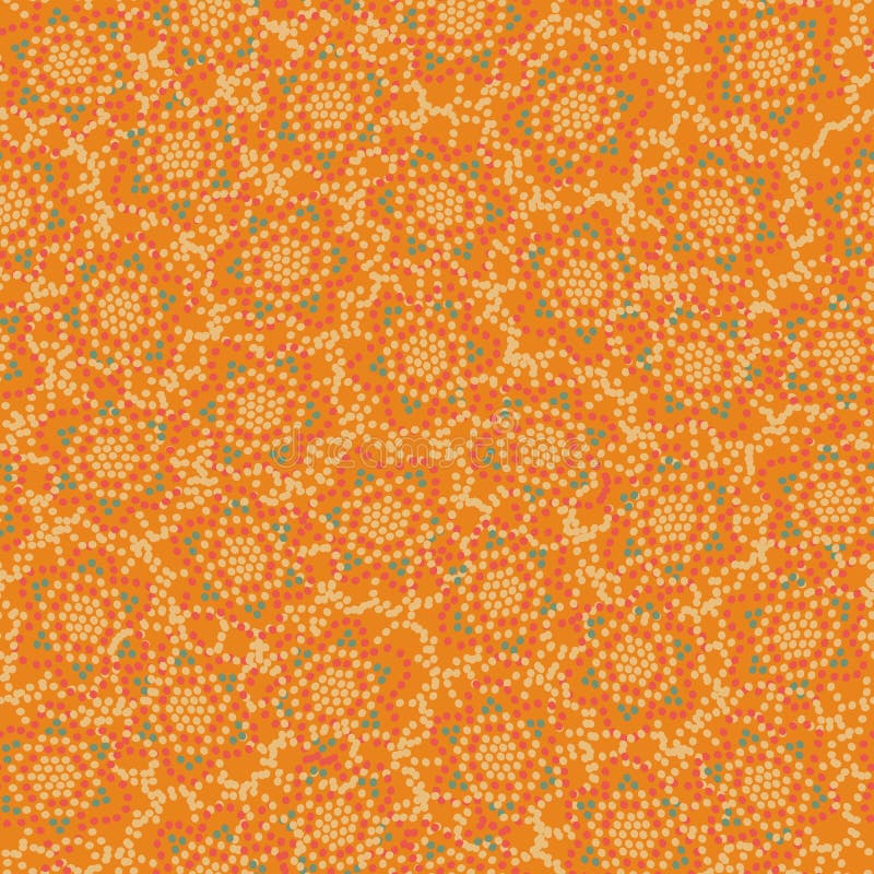 Fondo inconsútil del modelo del vector con las formas florales hechas con los puntos stock de ilustración Fondo inconsútil del modelo del vector con las formas florales hechas con los puntos stock de ilustración