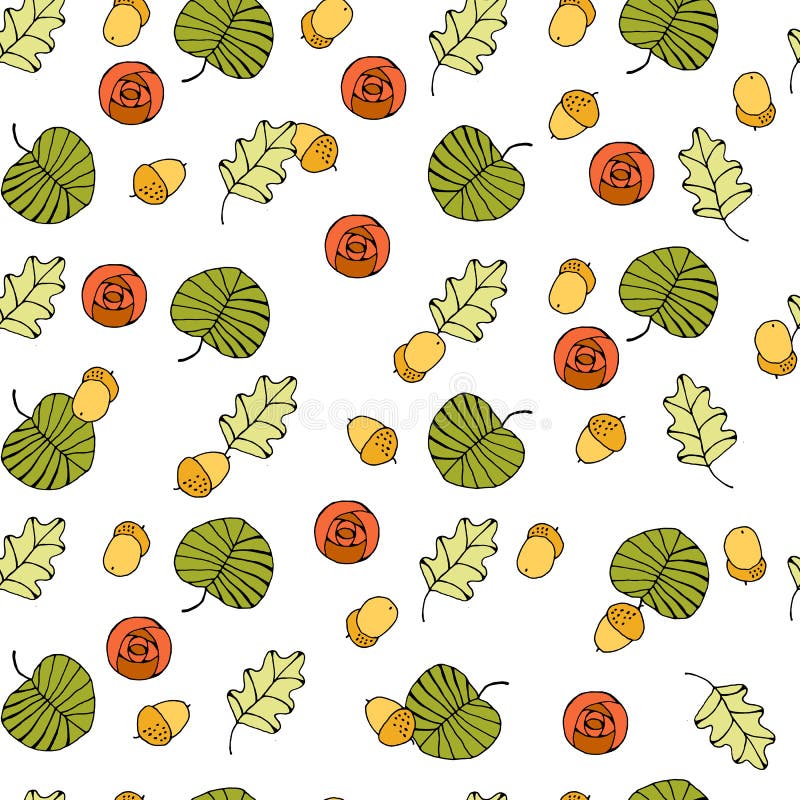Fondo inconsútil del vector con las hojas coloreadas ilustración del vector Fondo inconsútil del vector con las hojas coloreadas ilustración del vector