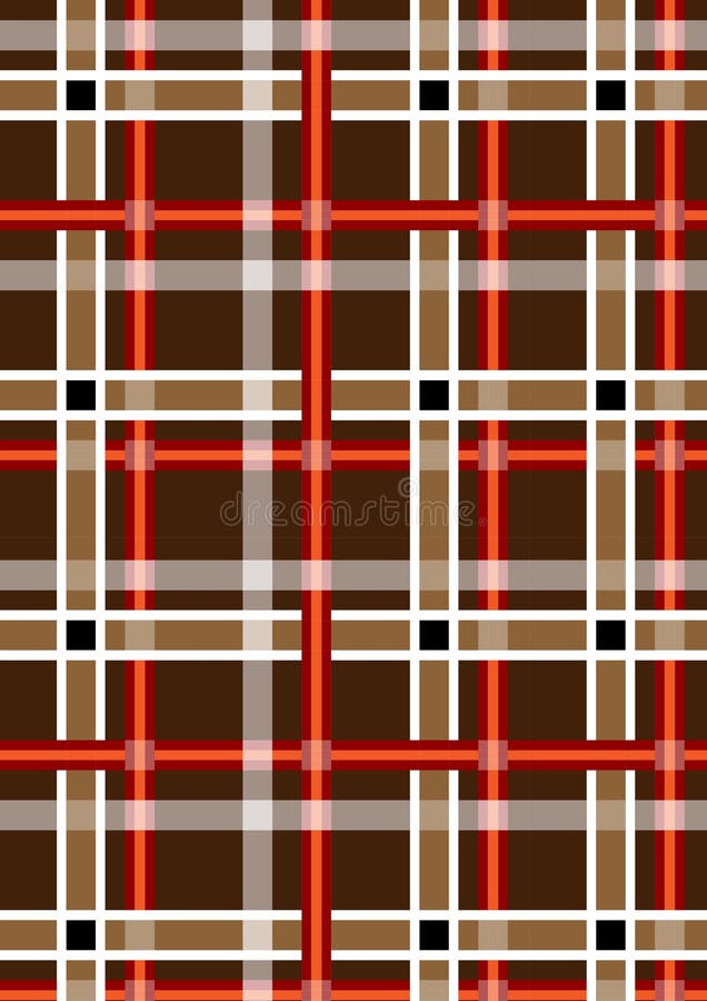 Fondo inconsútil marrón abigarrado con las rayas rojas y blancas stock de ilustración Fondo inconsútil marrón abigarrado con las rayas rojas y blancas stock de ilustración