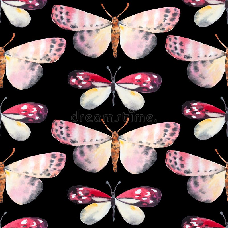Fondo inconsútil, modelo de mariposa Ilustración de la acuarela libre illustration Fondo inconsútil, modelo de mariposa Ilustración de la acuarela libre illustration