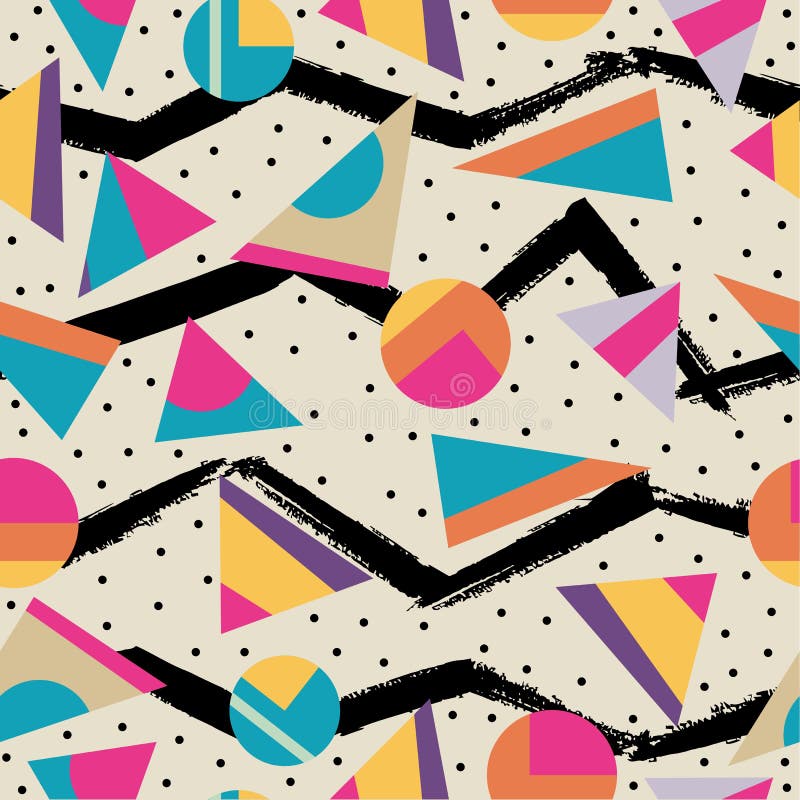 Fondo inconsútil retro del modelo 80s ilustración del vector