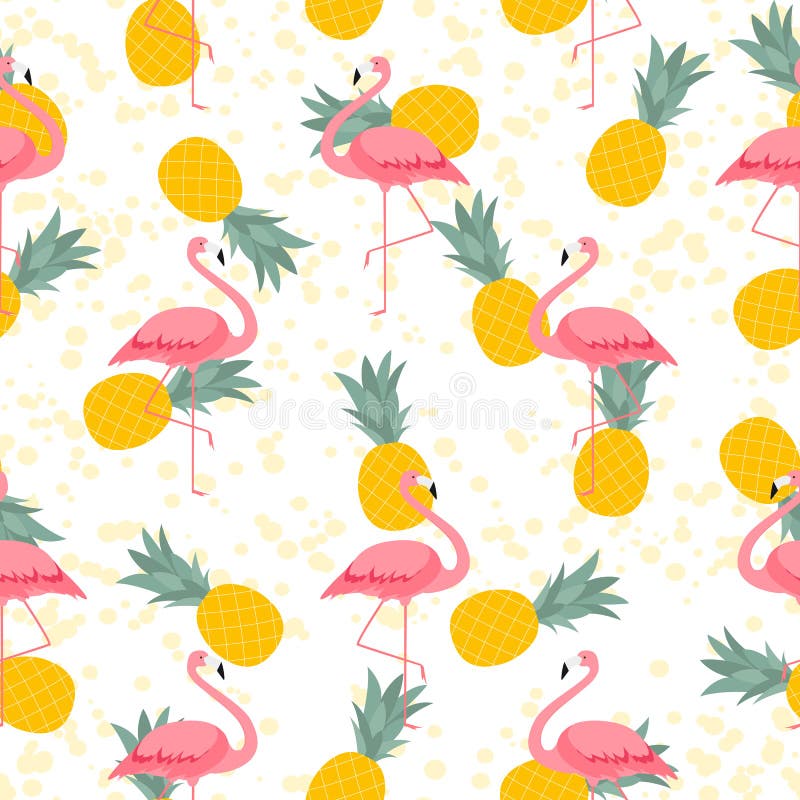 Fondo inconsútil rosado colorido del modelo del flamenco y de la piña Ilustraci? n libre illustration