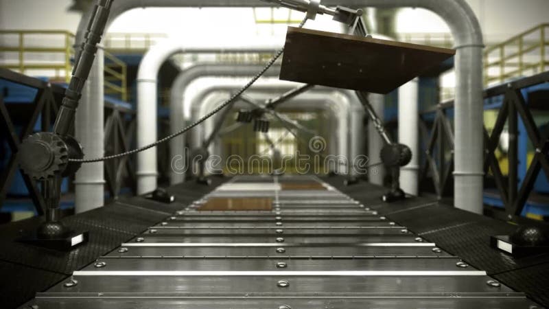 Fondo industrial tecnológico abstracto animado del transportador ilustración del vector