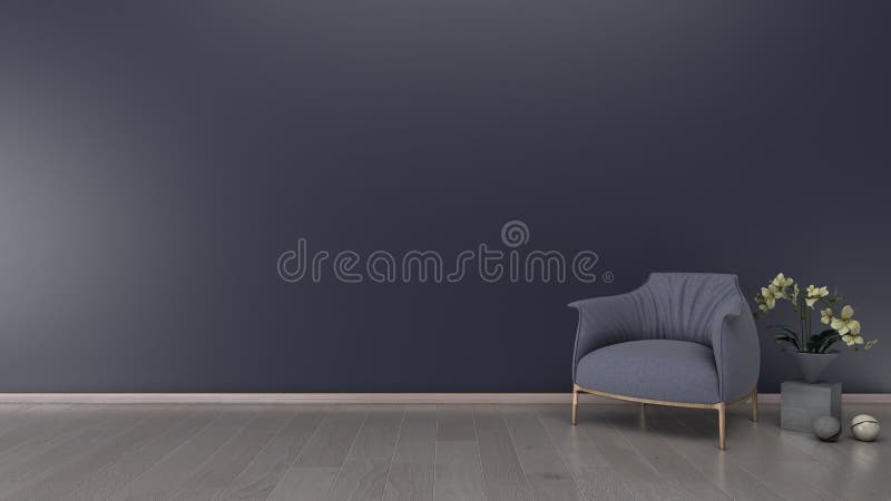 Fondo interno, parete blu, con il sofà, rappresentazione 3d illustrazione vettoriale Fondo interno, parete blu, con il sofà, rappresentazione 3d illustrazione vettoriale