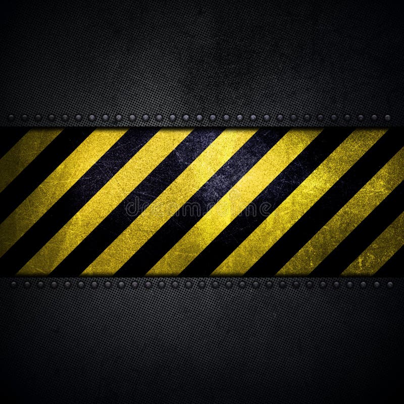 Fondo metálico abstracto con la tira amarilla y negra de la advertencia stock de ilustración Fondo metálico abstracto con la tira amarilla y negra de la advertencia stock de ilustración