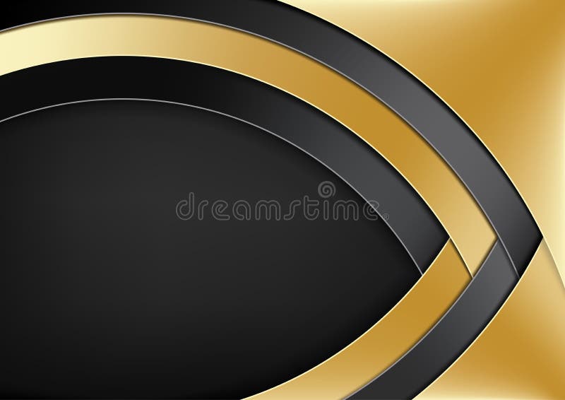 Fondo moderno elegante con oro e gli strati neri royalty illustrazione gratis