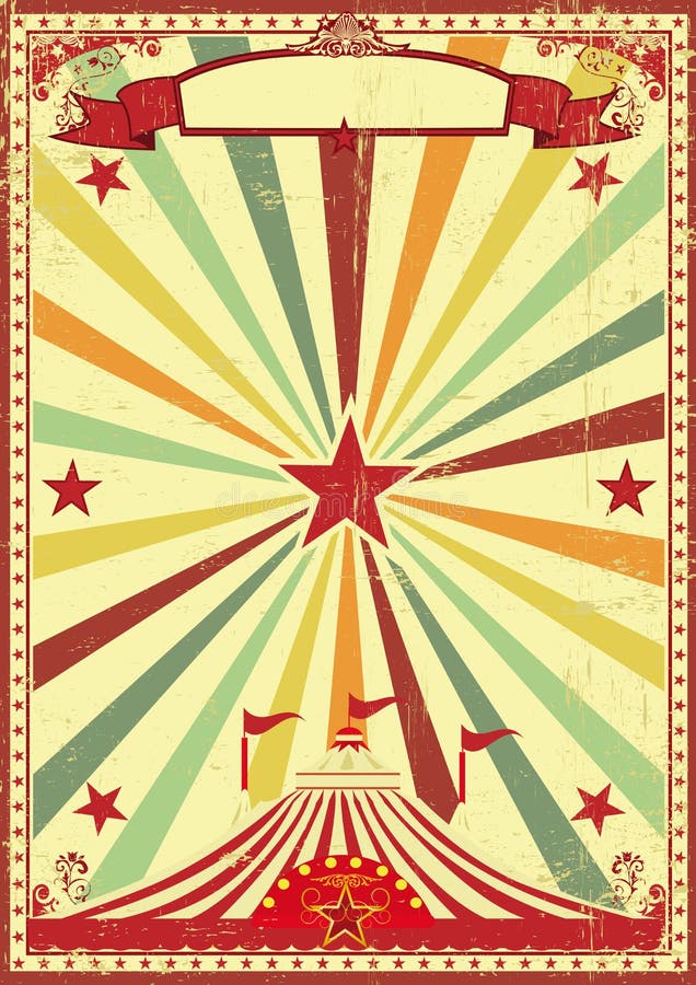 A vintage and retro background with a big top circus for your entertainment. A vintage and retro background with a big top circus for your entertainment