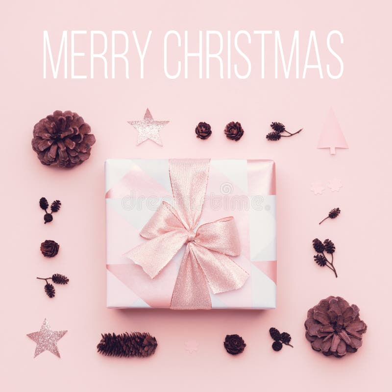 Fondo mínimo de la Navidad del rosa en colores pastel Regalo hermoso de la Navidad aislado en fondo del rosa en colores pastel Ca imagen de archivo libre de regalías Fondo mínimo de la Navidad del rosa en colores pastel Regalo hermoso de la Navidad aislado en fondo del rosa en colores pastel Ca imagen de archivo libre de regalías