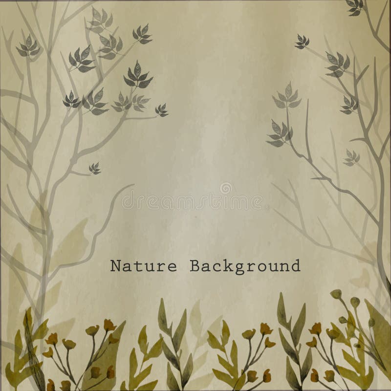 Fondo natural de la acuarela del vector con las hojas libre illustration Fondo natural de la acuarela del vector con las hojas libre illustration