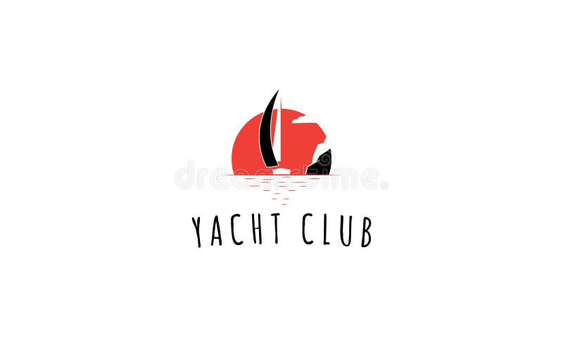 Fondo negro rojo del blanco de la imagen del logotipo del vector del club náutico libre illustration Fondo negro rojo del blanco de la imagen del logotipo del vector del club náutico libre illustration