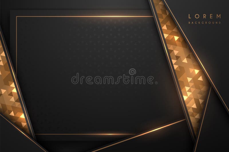 Fondo negro y dorado de lujo stock de ilustración