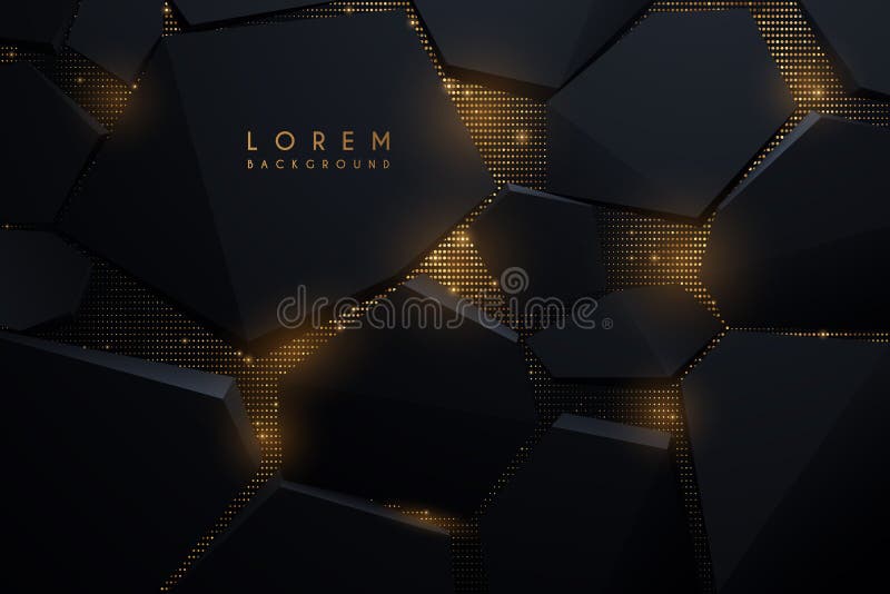 Fondo abstracto negro y dorado stock de ilustración