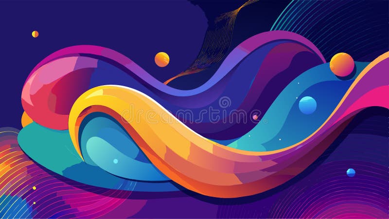 Fondo ondulado de composición de formas dinámicas coloridas abstractas. fondo de degradado de color. formas líquidas abstractas. p ilustración del vector