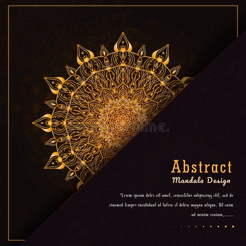 Fondo ornamentale di lusso di progettazione della mandala di vettore nel colore dell'oro illustrazione di stock Fondo ornamentale di lusso di progettazione della mandala di vettore nel colore dell'oro illustrazione di stock