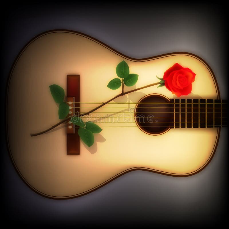 Fondo Oscuro Abstracto Con Color De Rosa Y La Guitarra Ilustración del  Vector - Ilustración de belleza, cubo: 37515603