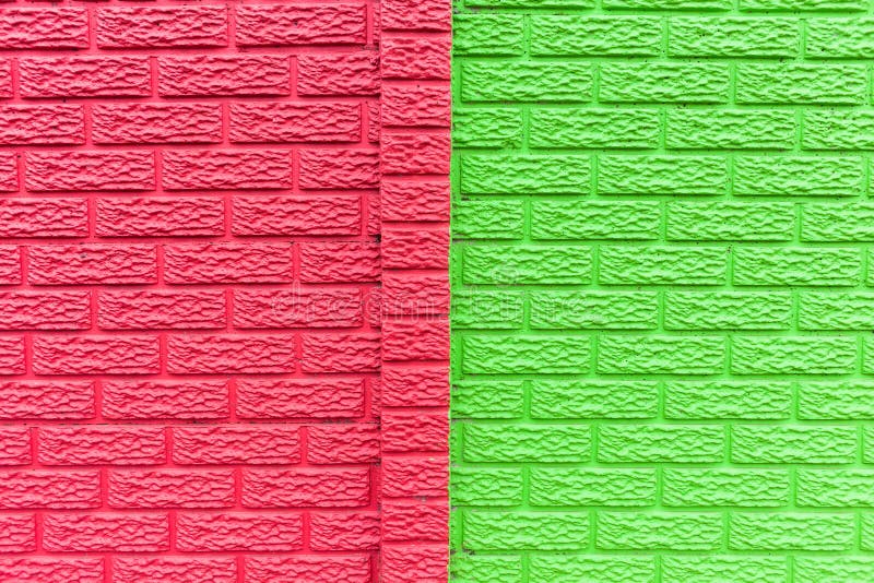 Fondo Pintado Rojo Verde De La Pared Medio Foto de archivo Imagen de