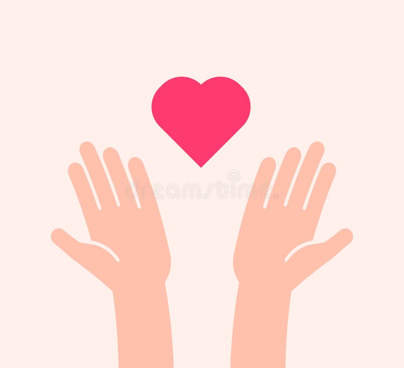 Fondo plano con dos manos que reciben o que envían el icono del corazón Ejemplo del vector para la caridad, ayuda, apoyando, trab ilustración del vector Fondo plano con dos manos que reciben o que envían el icono del corazón Ejemplo del vector para la caridad, ayuda, apoyando, trab ilustración del vector