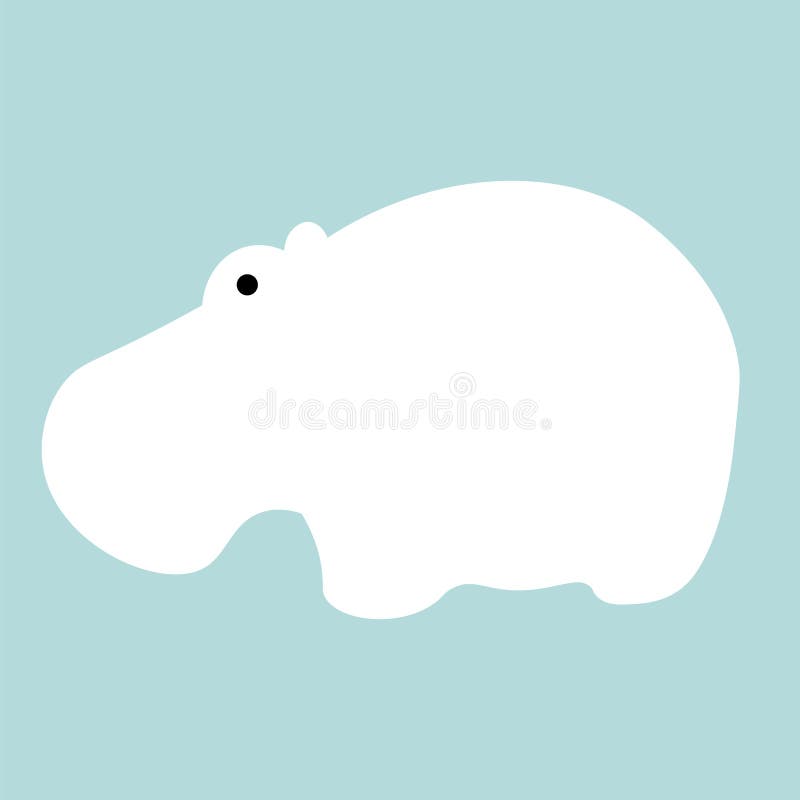 Fondo plano del animal del ejemplo del hipopótamo del vector ilustración del vector Fondo plano del animal del ejemplo del hipopótamo del vector ilustración del vector
