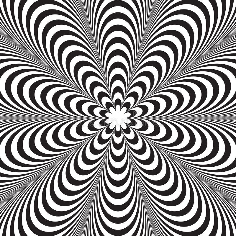 Fondo rayado blanco y negro del vector abstracto Ilusión óptica stock de ilustración Fondo rayado blanco y negro del vector abstracto Ilusión óptica stock de ilustración