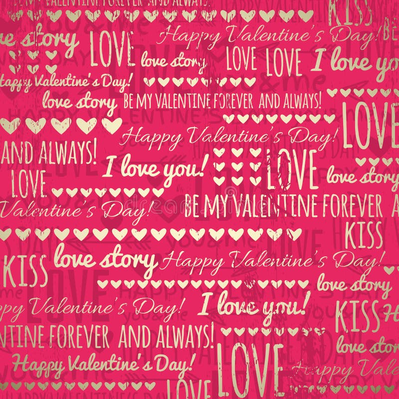 Fondo rojo con los corazones de la tarjeta del día de San Valentín y los wi de oro stock de ilustración Fondo rojo con los corazones de la tarjeta del día de San Valentín y los wi de oro stock de ilustración