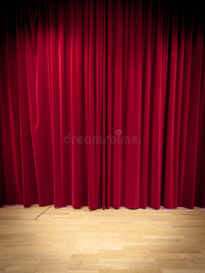 A Red Curtain on stage. A Red Curtain on stage