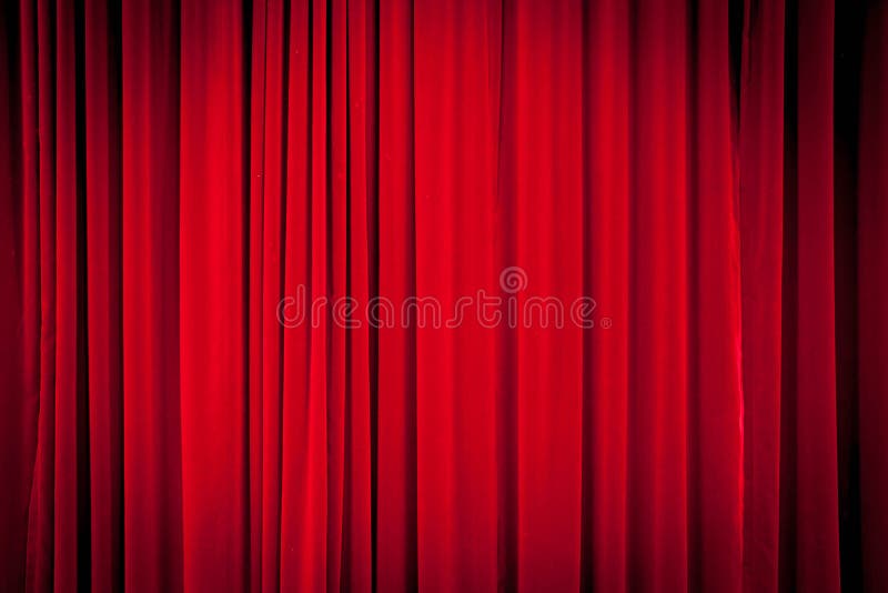 A Red Curtain on stage. A Red Curtain on stage