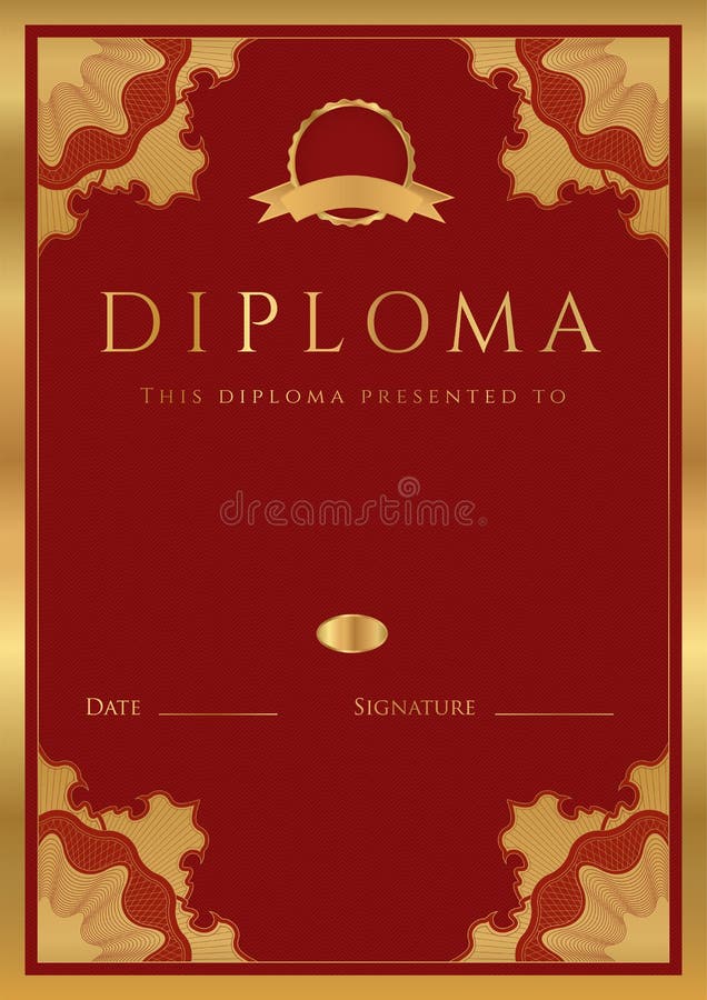 Fondo rojo del diploma/del certificado con la frontera stock de ilustración Fondo rojo del diploma/del certificado con la frontera stock de ilustración