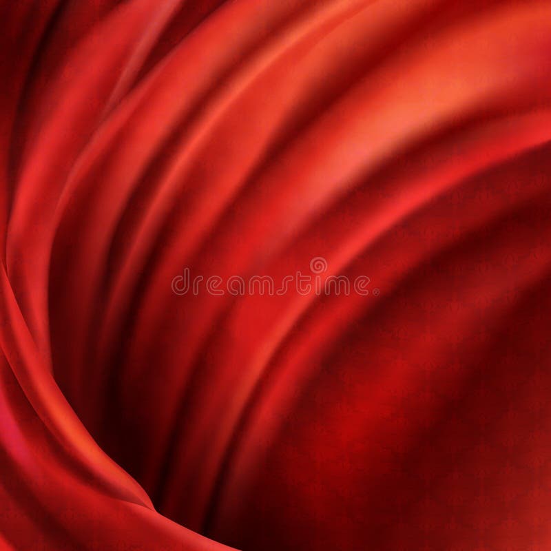 Fondo rojo realista de la tela del vector que fluye 3d stock de ilustración Fondo rojo realista de la tela del vector que fluye 3d stock de ilustración