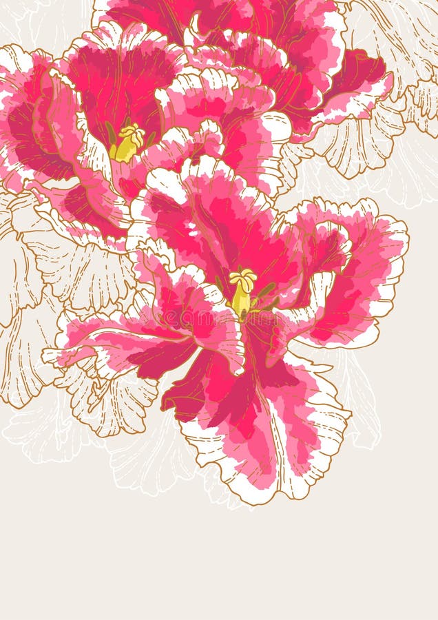 Fondo romantico con i tulipani royalty illustrazione gratis Fondo romantico con i tulipani royalty illustrazione gratis