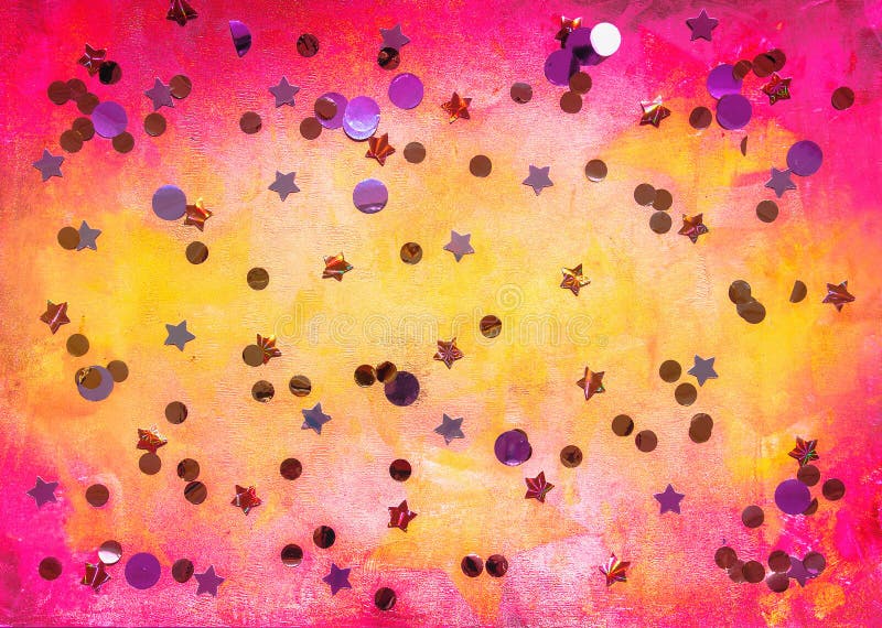 Fondo rosado y amarillo con las estrellas stock de ilustración Fondo rosado y amarillo con las estrellas stock de ilustración