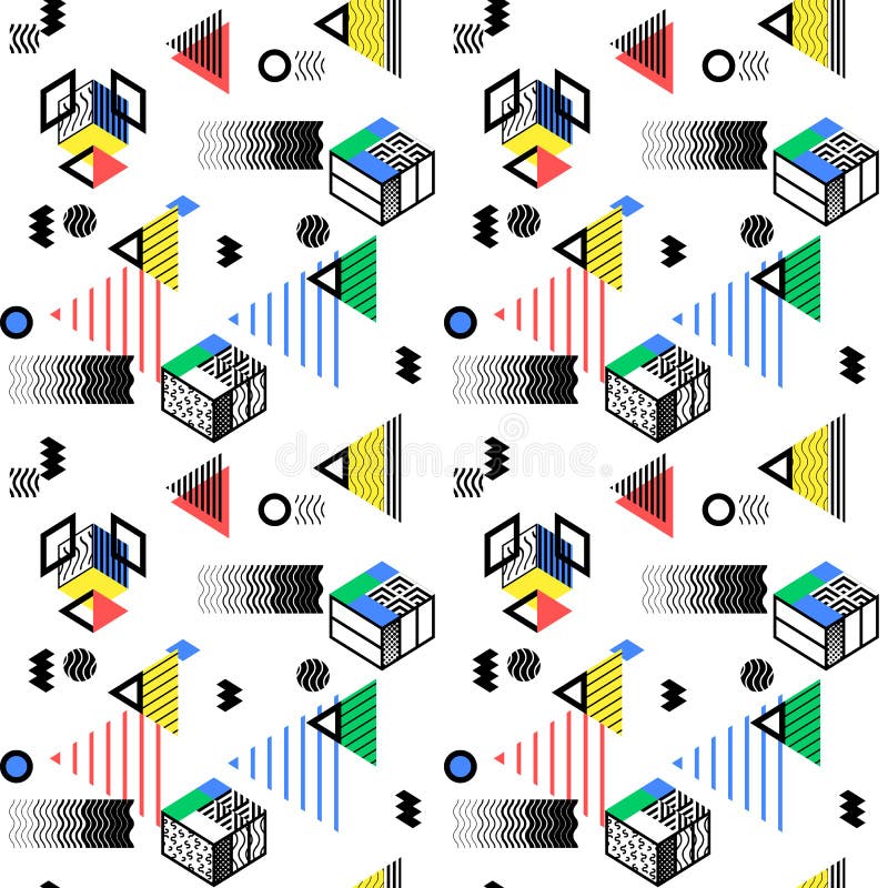 Fondo senza cuciture astratto geometrico del modello Decorat variopinto royalty illustrazione gratis Fondo senza cuciture astratto geometrico del modello Decorat variopinto royalty illustrazione gratis