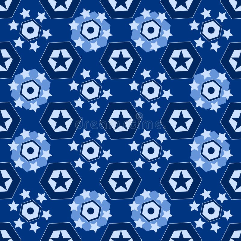 Fondo senza cuciture con differenti stelle geometriche illustrazione di stock Fondo senza cuciture con differenti stelle geometriche illustrazione di stock