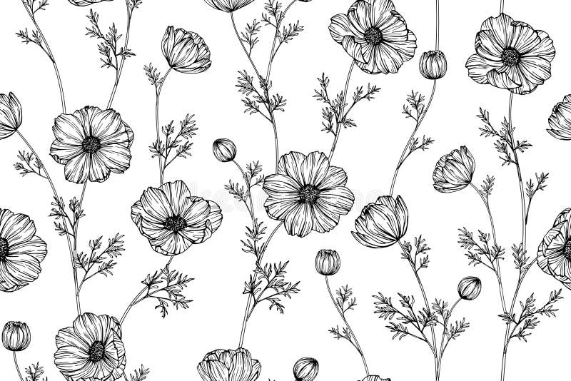Fondo senza cuciture del modello di fiore dell'universo royalty illustrazione gratis Fondo senza cuciture del modello di fiore dell'universo royalty illustrazione gratis